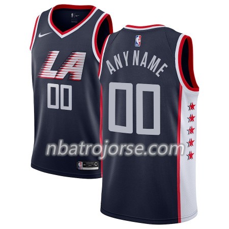 Män Los Angeles Clippers Tröja Skräddarsydda 2018-19 Nike City Edition Navy Swingman